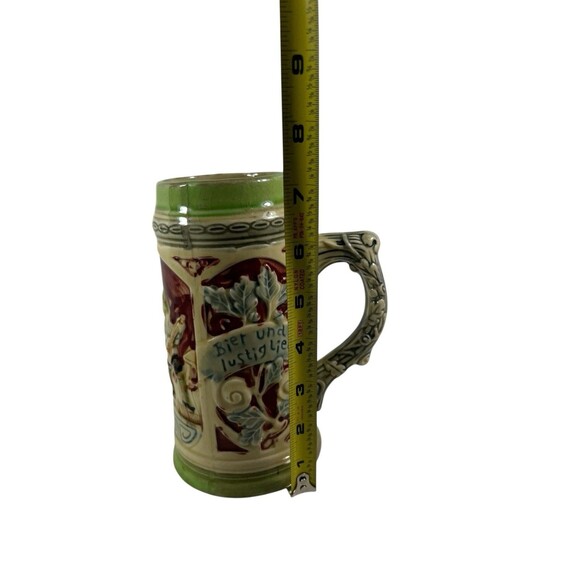 Vintage German Style Prosit Beer Stein Cheers Hand Painted Tavern Scene 7" Tall - Picture 4 of 11